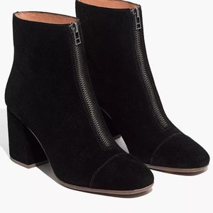 The Amalia Zip Boot in Suede, US 10, True Black